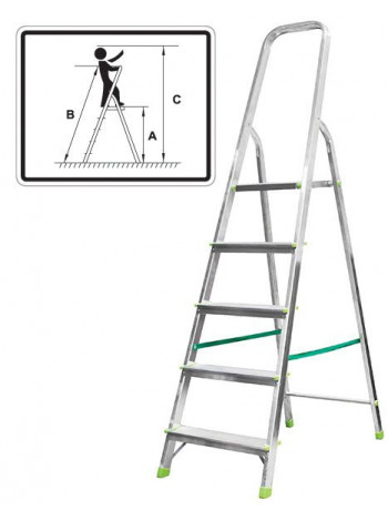 Лестница-стремянка алюминиевая 6 ступеней вес 45 кг