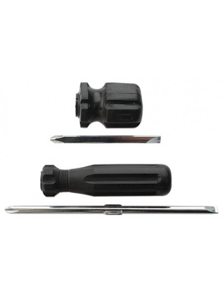 Отвертка с переставным жалом CrV сталь черная пластиковая ручка 6x70 мм PH2/SL6