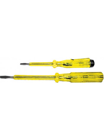 Отвертка индикаторная желтая ручка 100-250 В 140 мм
