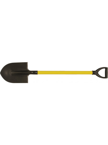 Лопата штыковая ЛУ с желтым металлизированным черенком и V-ручкой  215х285х1130 мм