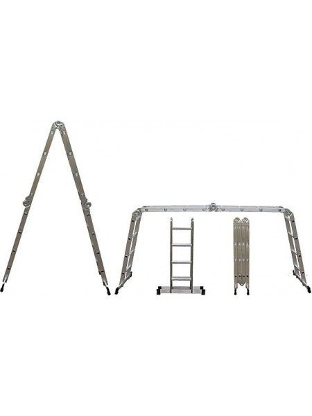Лестница-трансформер алюминиевая 4 секции х 4 ступени вес 142 кг