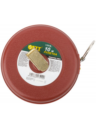 Рулетка фибергласовая лента красный пластиковый корпус 10 м