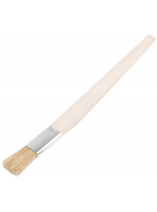 Кисть узкая натуральная светлая щетина деревянная ручка 20 мм