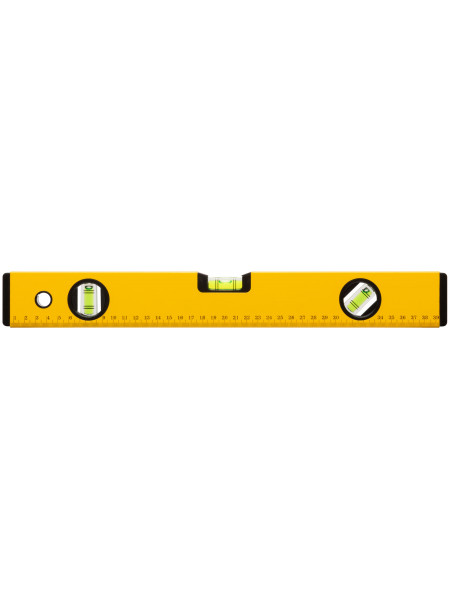 Уровень "Стайл" 3 глазка желтый усиленный корпус фрезер. рабочая грань шкала Профи  400 мм