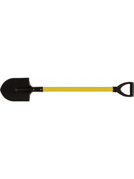 Лопата штыковая ЛКМ с желтым металлизированным черенком и V-ручкой  185х235х1060 мм