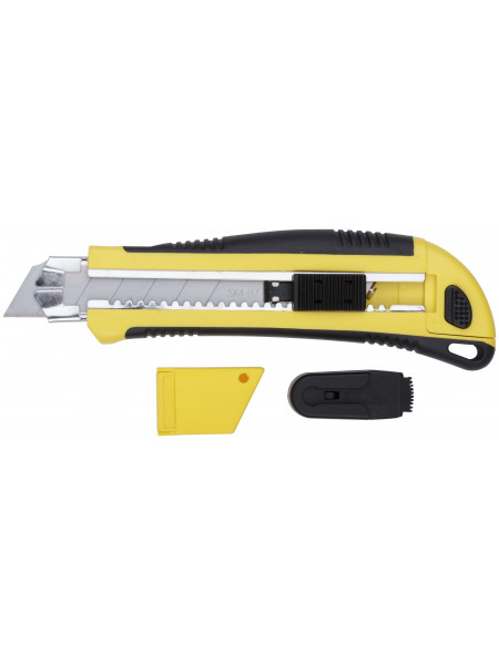 Нож технический 25 мм усиленный кассета 3 лезвия автозамена лезвия Профи